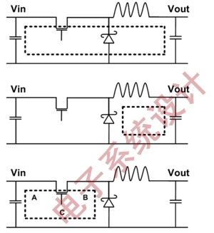 图2:在开关稳压器中找出交流电流走线